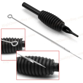 

5pcs Disposable Sterile 3/4" Professional Tattoo And Tube Grip 5/7/9 RL Silicone Handle Black Tattoo Supplies Accessories