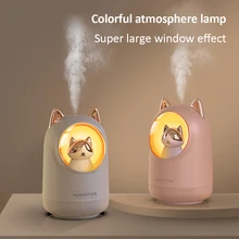 

300ML USB Air Humidifier Ultrasonic Cooling Machine Atomizer with Colorful Lights Cat Mini Aroma Diffuser Humidifie For Home