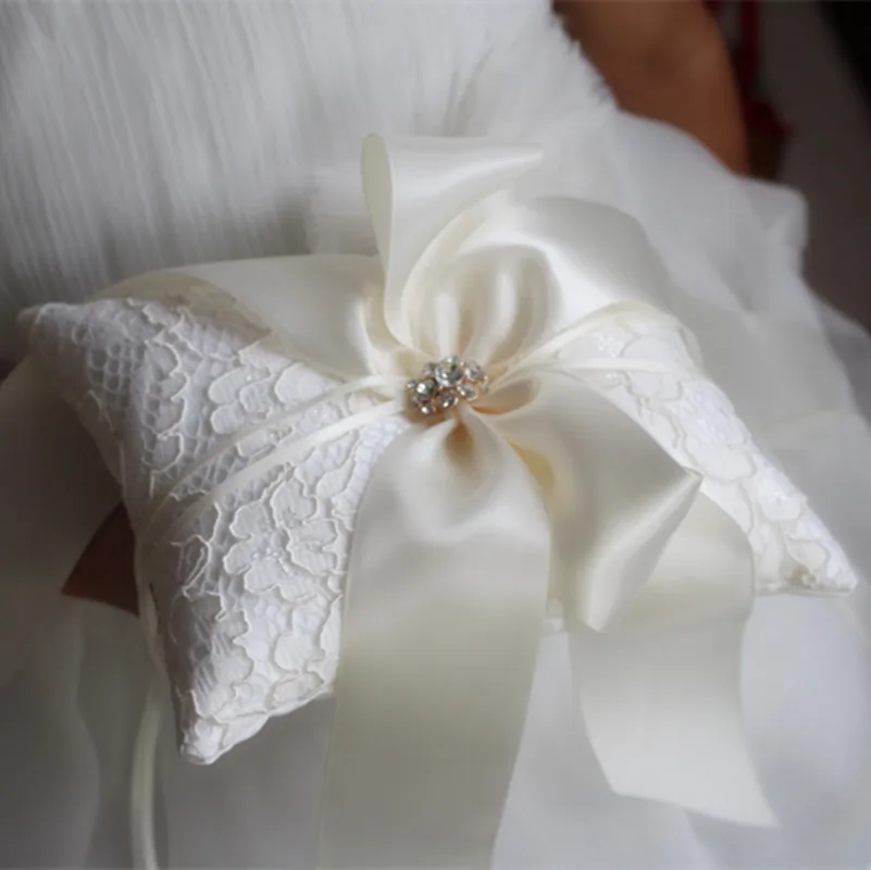 ivory crystal style Ручная работа обручальное кольцо Подушка 20 см x 16 см цветок девушка кольцо подушку для свадьбы румяна цвета слоновой кости - Цвет: ivory crystal style