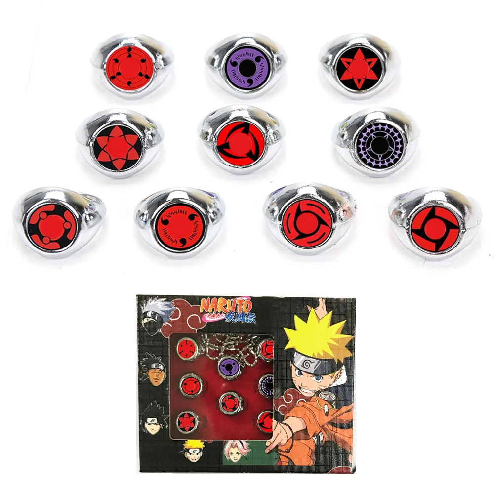 Наруто ювелирные изделия Косплей ниндзя костюм кольца кольцо Shippuden Akatsuki брелок