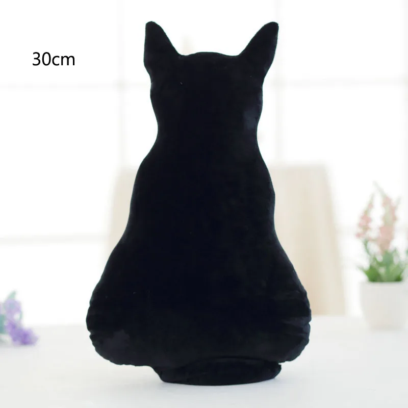 black 30cm Имитация Кошки Мягкая Подушка Кукла Плюшевая Игрушка для дивана подушка задняя подушка подарок на день рождения для детей для девочек декорации комнаты - Цвет: black 30cm