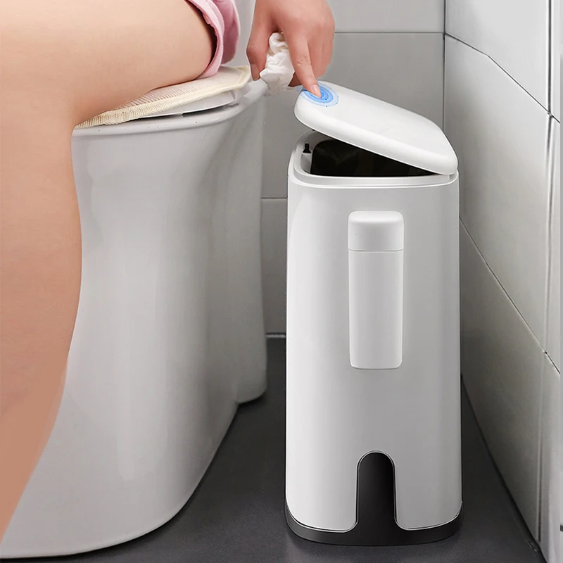 

11L Narrow Type Trash Can Zero Waste Kitchen Recycle Bin Press Type Trash Bin Dustbin Plastic Waste Bin Garbage Bin Rubbish Bin
