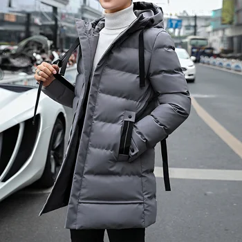 

Autumn Winter Men's Long Jacket Parkas Men Warm Casual Parka Coat Medium-Long WaterProof Thickening Hat Jacket Parka Men
