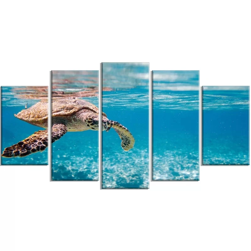 Canvas Painting Wall Art HD Sea Turtle Animal Printing Water 5 Piece Poster Home Decorative Modern Living Room Modular Pictures | Дом и сад