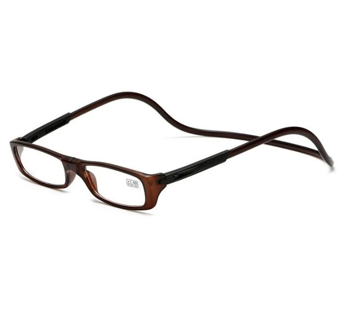 ZNS20 Brown Красочные регулируемые увеличенные Магнитные очки для чтения, для мужчин и женщин, висящие на магнитной шее, перед дальнозоркостью, очки унисекс, черные ZNS20 - Цвет оправы: ZNS20 Brown
