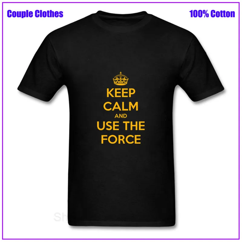 Мужская винтажная футболка с надписью keep calm and use the force camiseta masculina Прямая поставка |