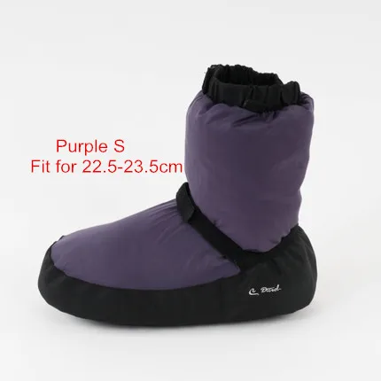 Purple S size Зимние балетные национальные танцевальные туфли для взрослых современные танцевальные хлопковые туфли теплые сапоги балерины - Цвет: Purple S size