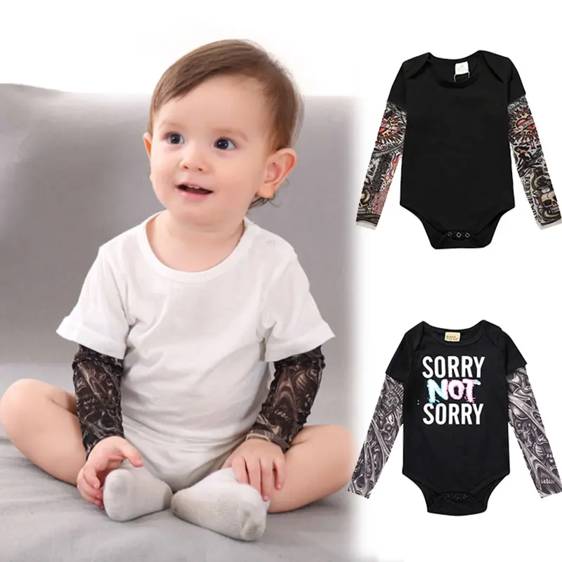 Baby-Boy-Tattoo-Printed-Patchwork-Cotton-Rock-Romper-Spring-Autumn-Newborn-Jumpsuit-Stitch-Halloween-Christmas-Costume