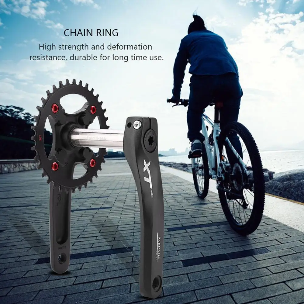 Aluminum Alloy MTB Bike Crankset Hollow Tooth Plate Crank Arm Sprocket Bicycle Chain Wheel with Bottom Bracket Disk BCD