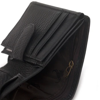 

Black Men's Genuine Leather ZIPPER Billfold Wallet Purse Credit ID Card Holder M5TE