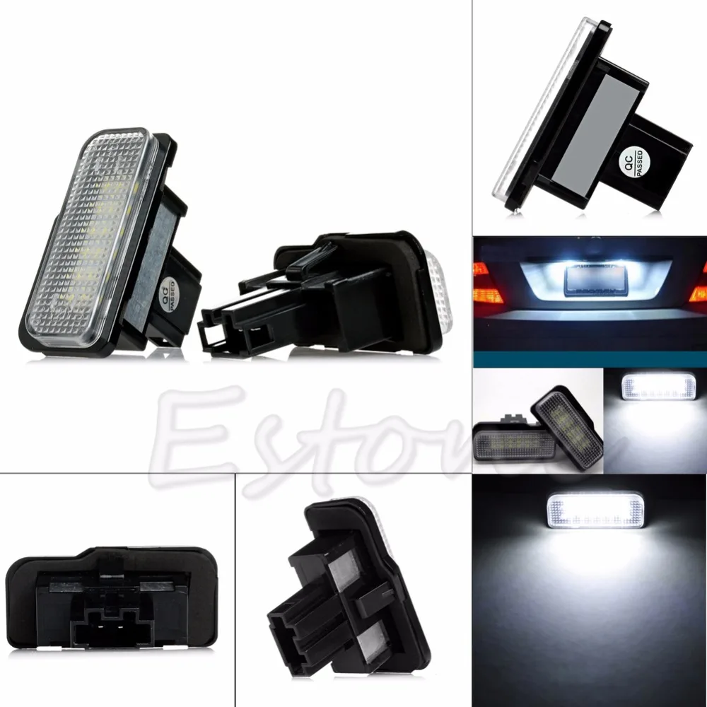 2PCS White License Plate LED Light Error Free For Mercedes Benz W203 W211 W219 dropshipping Balaclava