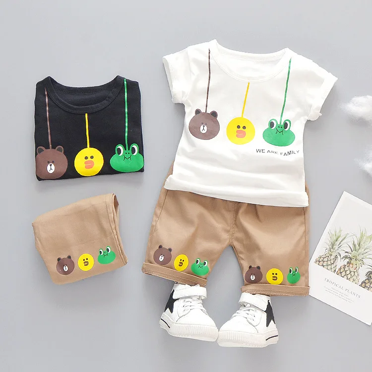 Summer Fashion Toddler Infant Clothing Sets Baby Girls Boy Clothes Suits Cartoon Shirt Shorts Kids Tracksuits Child Casual Wear | Детская