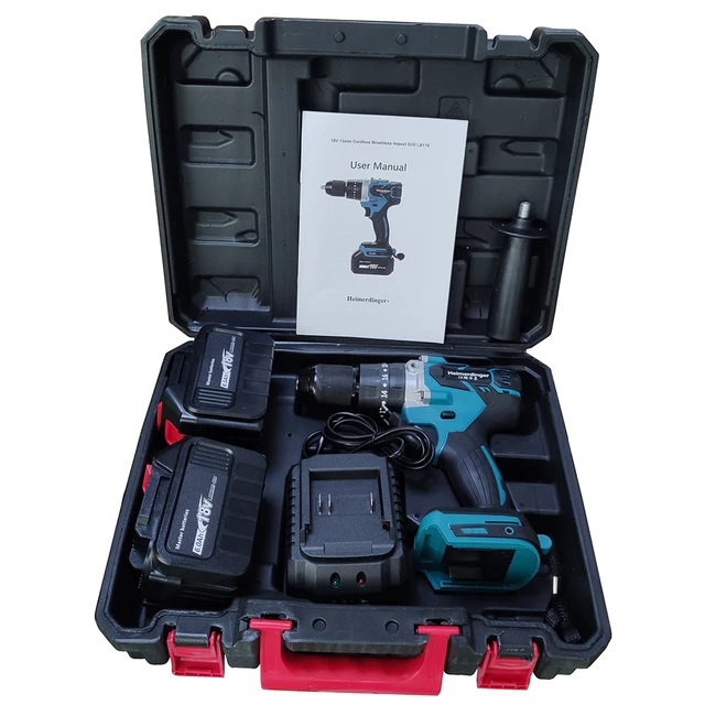 18V 13mm cordless impact drill 18V 13mm brushless impact drill 18V impact drill 18V screwdriver drill with two batteries with two 6A and case