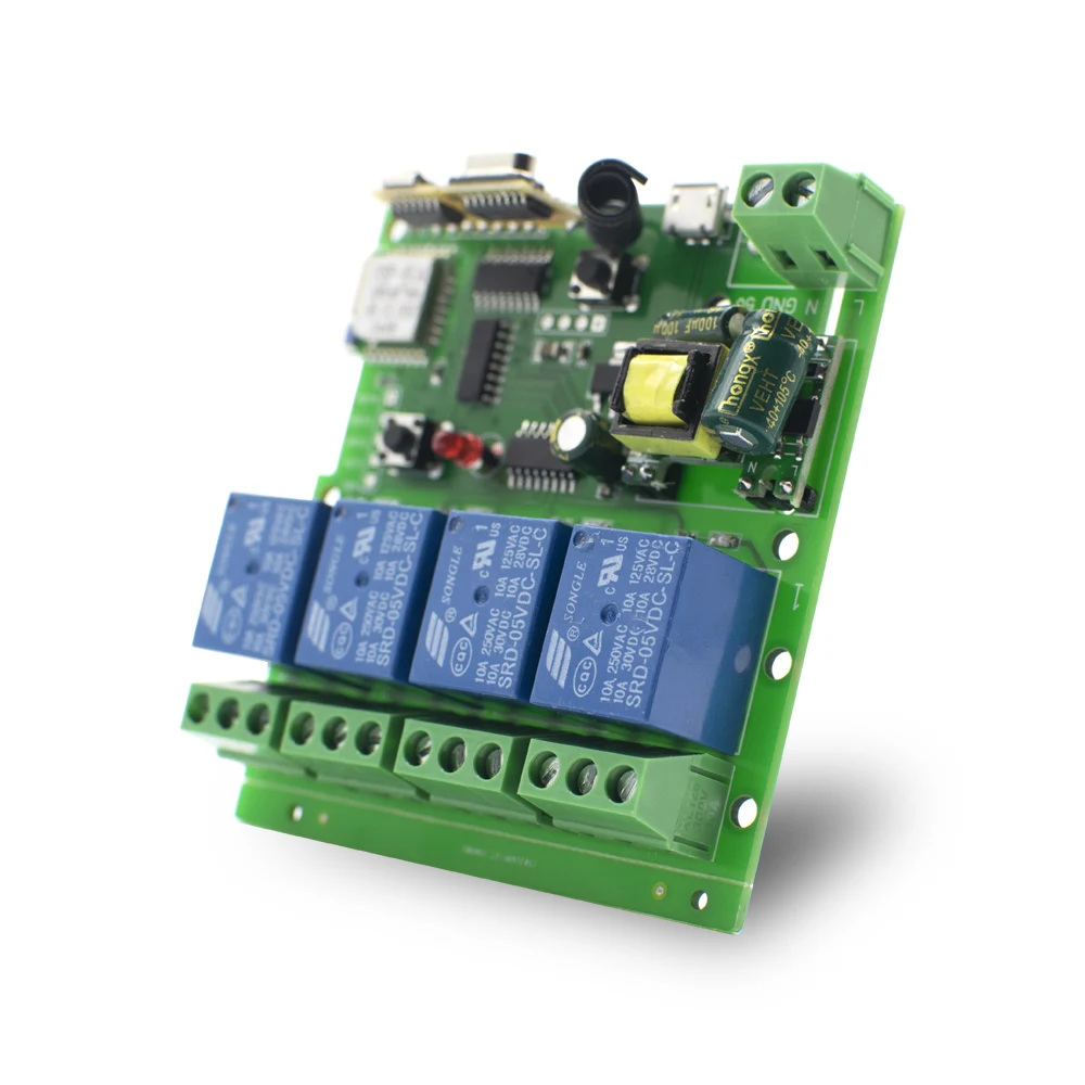 

eWeLink APP Smart Switch 5V 32V 250V 4CH Remote Control Wireless RF+WiFi Switch DIY Module 10A Relay for Light Switch