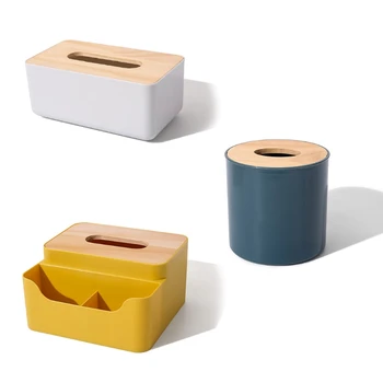 

Tissue Box Roll Paper Storage Container Creative Remote Control Storage Case for Home Bedroom Bathroom Coffee Table