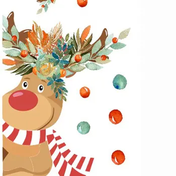

BCS3013B Christmas Decorative Window Stickers Christmas Element Printed Creative Moose Glass Stickers