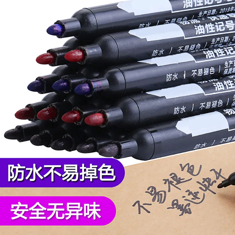 1 шт. маркер с перманентной краской ручка масляная водонепроницаемая черная ручка маркеры для шин быстросохнущая металлическая стеклянная ручка канцелярские принадлежности