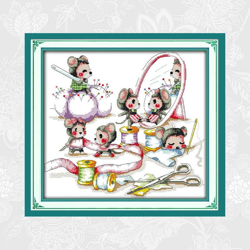 

Joy Sunday Little tailor Patterns Printed Cross Stitch 11CT 14CT DIY Embroidery Handwork Beginner Needlework Cross Stitch Kits