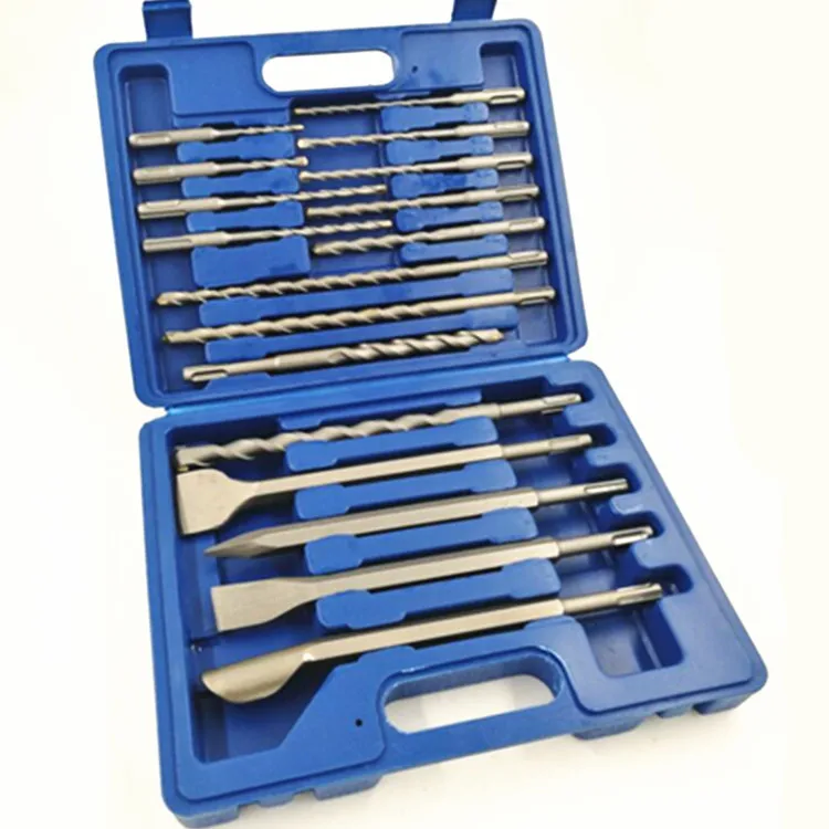 

Electric Hammer Bit 17-Piece Set Electric Hammer Bit Chisel Plastic Box Set 17 PCS Drill Bit Set