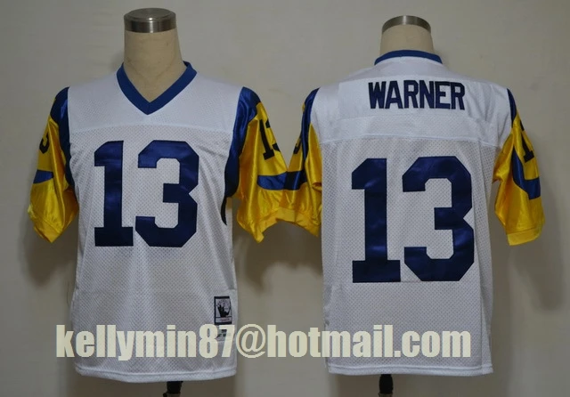 Оранжевый Stitiched, Los Angel, Jack Youngblood, Eric, Marshall Faulk, Kurt Warner, Throwback для мужчин Джерси - Цвет: Оранжевый