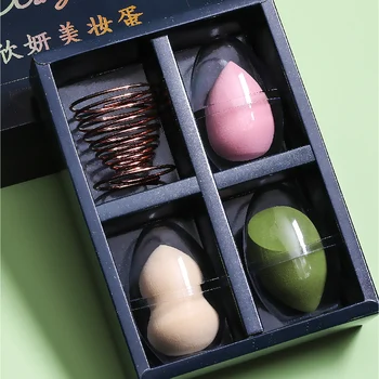 

New 3 + 1 Beauty Egg Combination Set Cosmetic Sponge Puff Non-latex Foundation Sponge Beauty Make Up Set