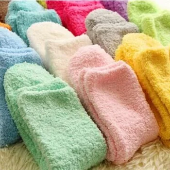 

Candy Color Socks Keep Warm Plush Socks Female Coral Fleece Socks Floor Socks Women's Socks Woman Girls Socks Color Socks