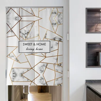 

Nordic Marble Texture Cloth Door Curtain Kitchen Bedroom Partition Tube Curtain Shower Curtains