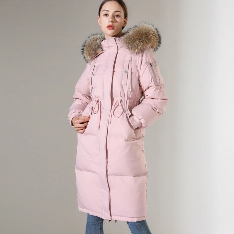 Зимние пуховые куртки, длинная одежда выше колена, зимняя одежда, утепленное Свободное пальто