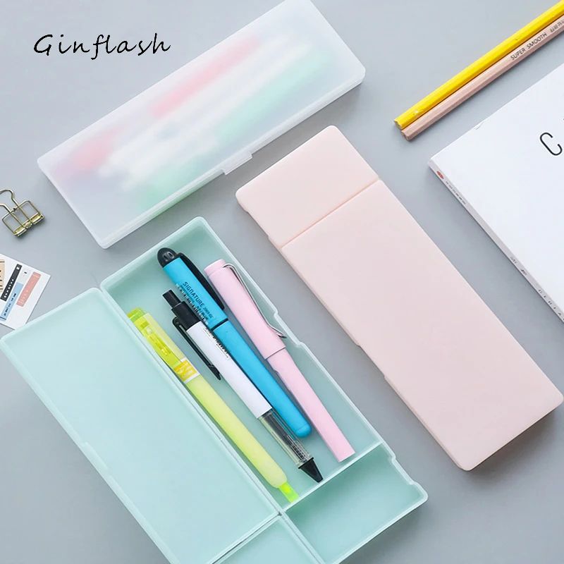 Transparent Pencil Case MUJIs Plastic Storage Box Kawaii Japan Frosted  Simple Hard Stationery Office Kid School Student Gift - AliExpress