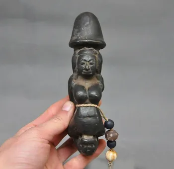 

wedding decoration 6" Tibet bronze primitive people Big breast Female woman male genitals statue
