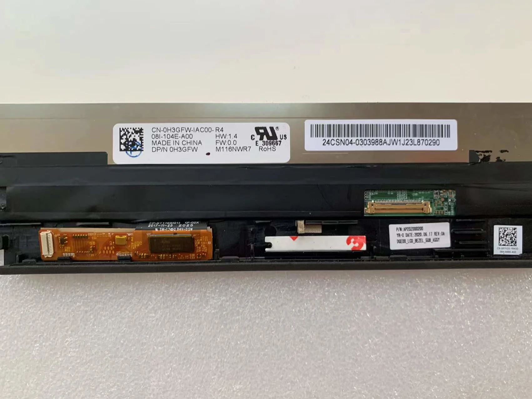 Touch Screen digitalizador Display Assembly 0DD9NC 09KNWN Notebook PC Painel p26t004