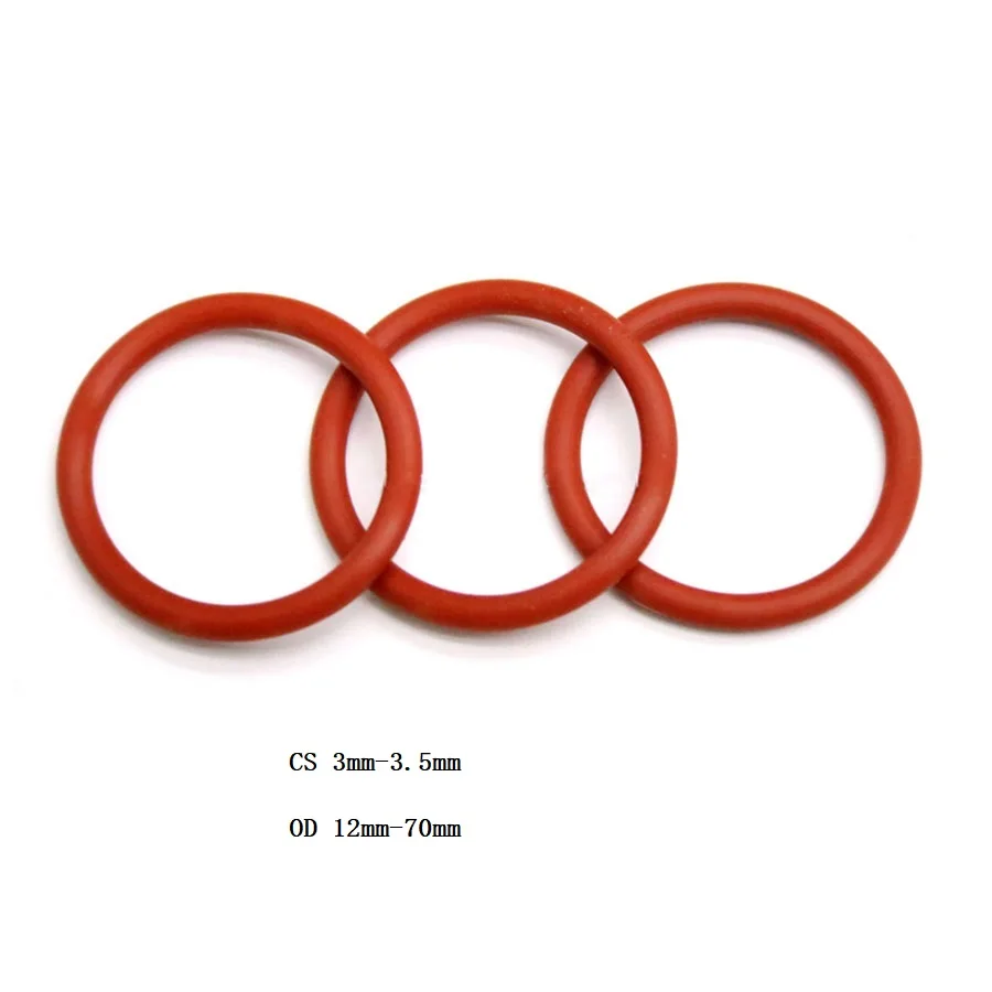 Silicone O-Ring Food Grade Seal Washer Red Rubber O Ring OD 12MM-70MM CS 3mm - 3.5mm | Обустройство дома