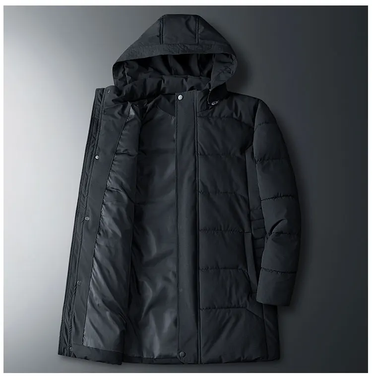 Tile L-8xl Plus-sized Winter Large Size Cotton-padded Clothes Fat Mid-length Hooded Cotton Coat Black And White with Patter