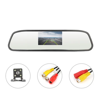 

DVR 1080P HD 4.3" LCD Display Ultra Wide Angle Front Rear Auto Camera Dual Dash Cam Recording Car DVR Rearview Mirror Camera