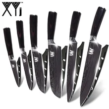 XYj абсолютно нож из нержавеющей стали, кухонные ножи 3," 5" " 7" " 8" 7Cr17, нож из нержавеющей стали с цветной деревянной ручкой, кухонные инструменты