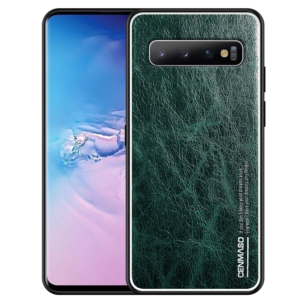 Для samsung S10 Plus чехол из натуральной кожи защита от падения Чехол для samsung S10 Note 10 Plus чехол роскошный бизнес Чехол - Цвет: Green