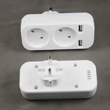 Enchufe dual de estilo europeo con salida USB 5V 2A, adaptador de enchufe, envío gratis