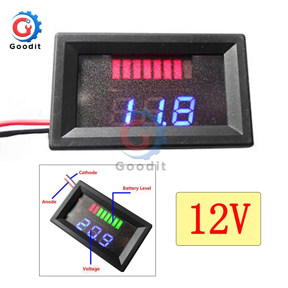 12V Синий светодиодный свинцово кислотные Батарея индикатор Ёмкость тестер