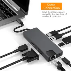 Док-станция для ноутбука «Все-в-одном» USB-C к HDMI кард-ридер Тип-C док-станция для ноутбука 5-в-1 HDMI карты мульти-в-одном