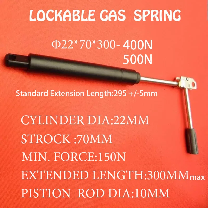 

ADJUSTABLE GAS SPRING 400N 500N 22 X70X300 Lockable position formanufacturing surgical table Office chair Automatic Door Lifter