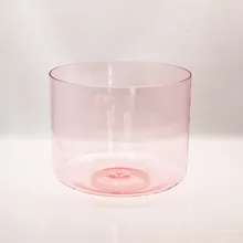 HF розовый кристалл кварца Поющая чаша настраиваемые красочные Примечание C/D/E/F/G/A/B/A 10 дюймов