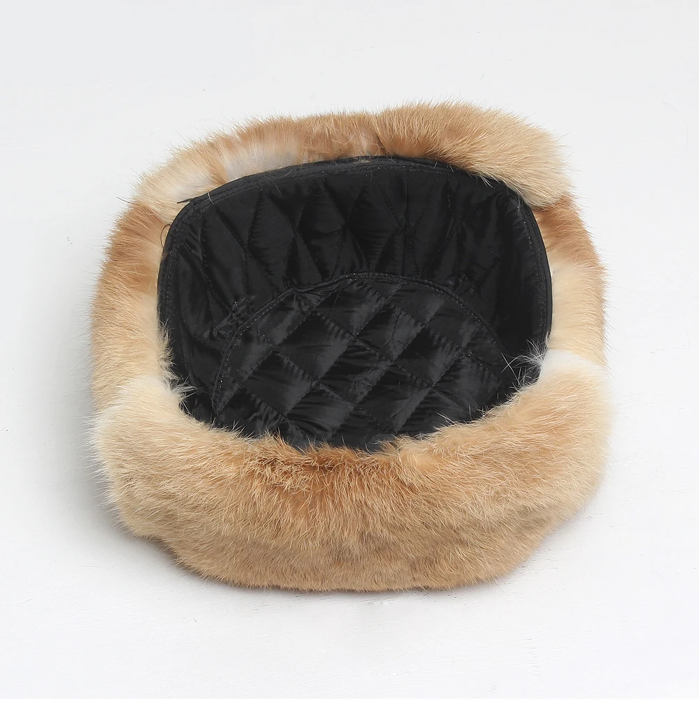 Winter women's natural rabbit fur hats lady 100%genuine real rabbit fur caps brand fashion real Leather hats retail wholesale