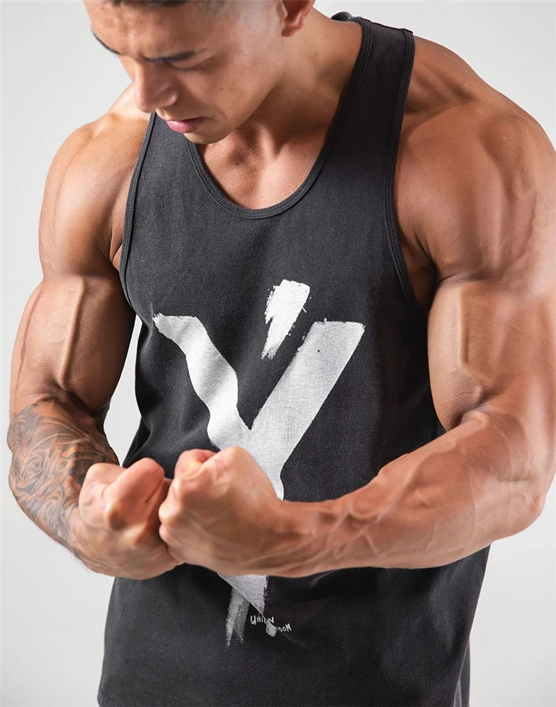 2022 Big Y Men Bodybuilding Tank Tops Gym Workout Fitness Cotton Sleeveless Shirt Running Clothes Stringer Summer Casual Vest 3