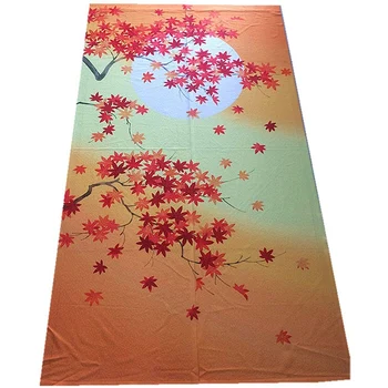 

Doorway Curtain Red Leaf Curtain Traditional Style Curtain Maple Leaf Background Cloth Kitchen Curtain