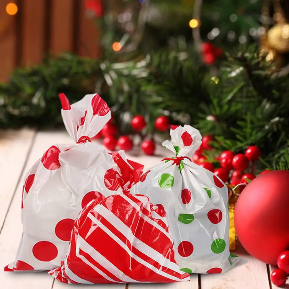 Merry Christmas Candy Bags Christmas Tree Cookies Holder Gift 