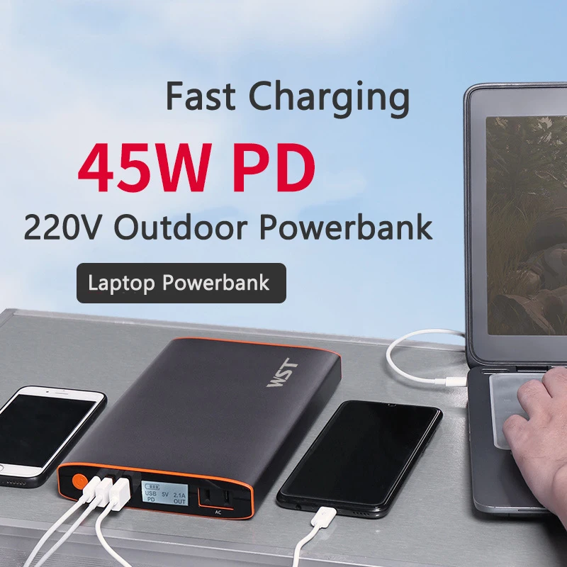 portable phone charger 27200mAh Power Bank AC 220V 100W Outdoor Power Supply 45W PD Fast Charging Powerbank for Smartphone Notebook Laptop Power Bank fast charging power bank