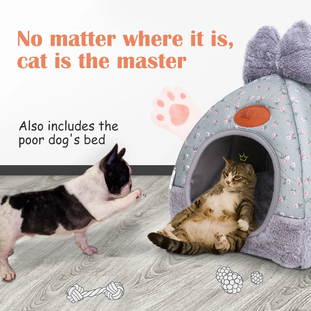 Dog Cat Beds for Small Medium Pet, Cat Bed Dogs Beds Nest House for Dog Sofa Warming Dogs House Winter Kennel for Puppy BD0153