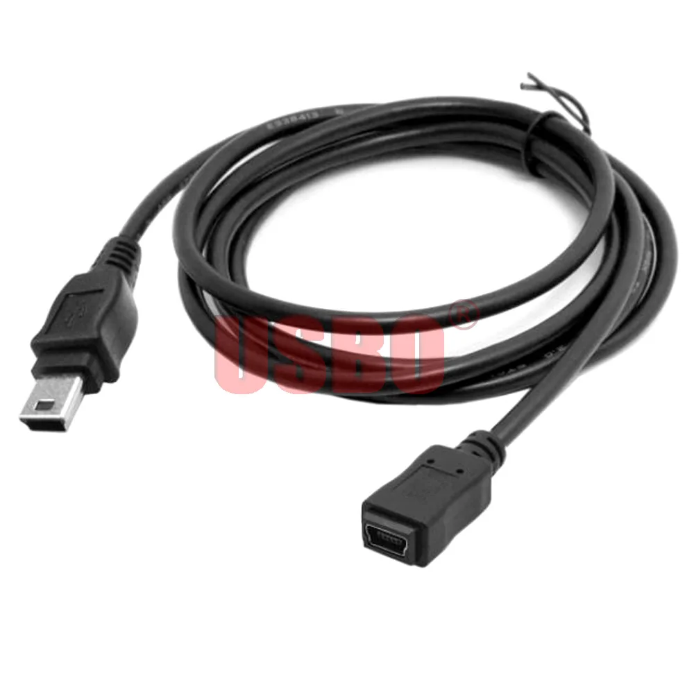Высокое качество Черный 0 5 м 1 мини USB T порт Pin папа к женскому B кабель для