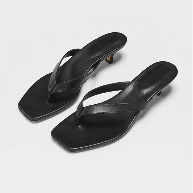 【INCHANT ME】Square Toe Flip Flop Heel Sandals Amazon.com: Women's Flip Flop Sandals Square Open Toe High