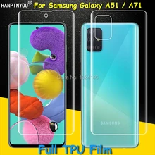 Protecteur d'écran pour Samsung Galaxy A51 A71 5G A515 A715, Film souple transparent à couverture complète avant/arrière, pièces incurvées=
